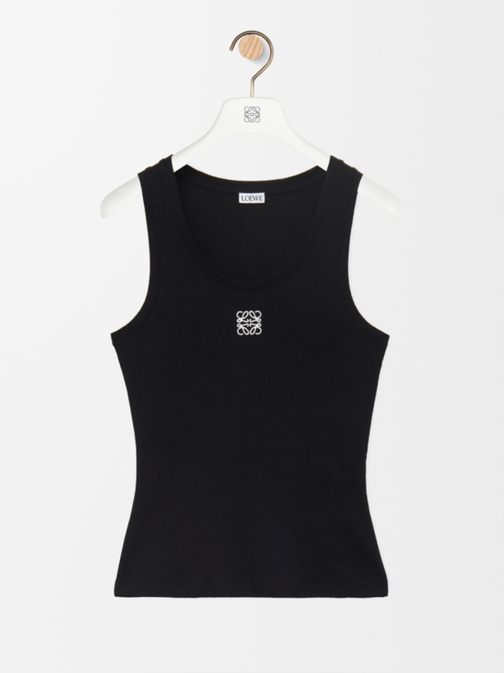 Loewe Black Ribbed Tank with White Anagram